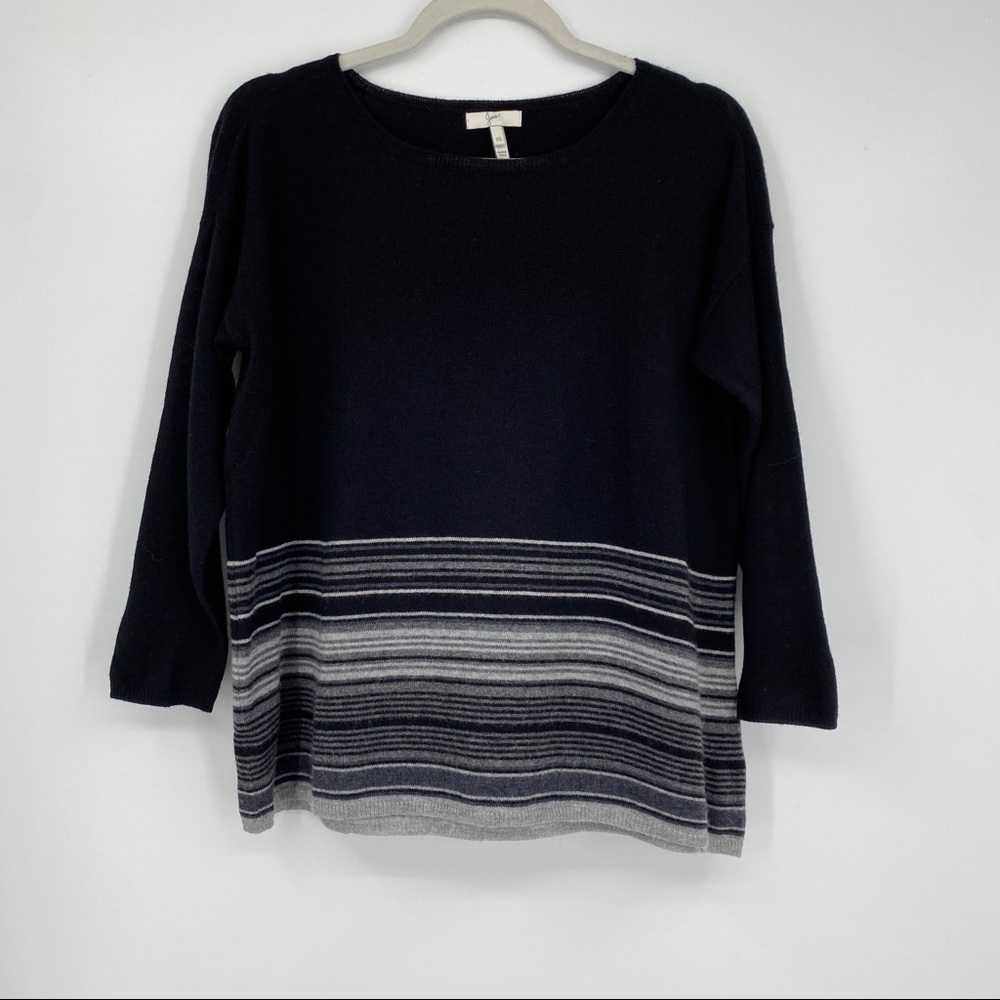 Joie Striped Colorblock Cashmere Wool Sweater XS